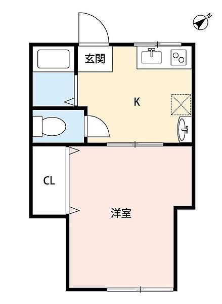 ハイツ中村(1K/1階)の間取り写真