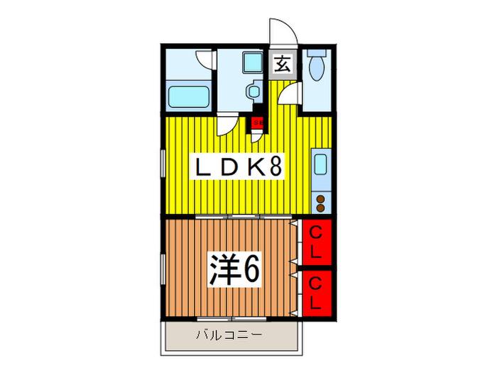 ARENA ROSSO(1LDK/1階)の間取り写真