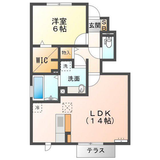 コリーヌ(1LDK/1階)の間取り写真