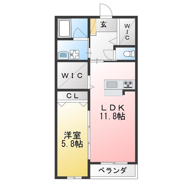 グランスタジオ安西(1LDK/2階)の間取り写真