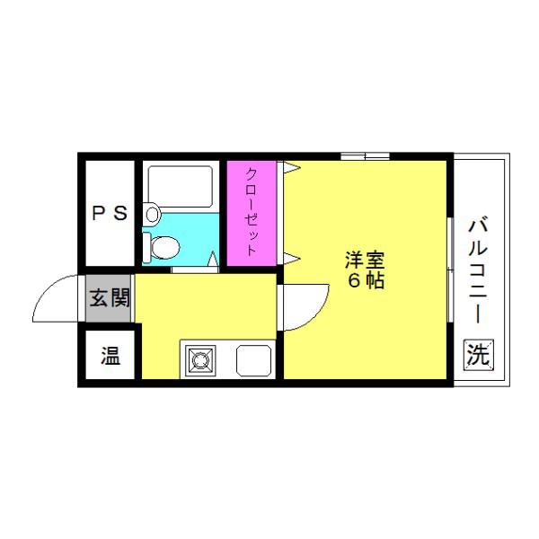 ロイヤル東加古川(1K/3階)の間取り写真