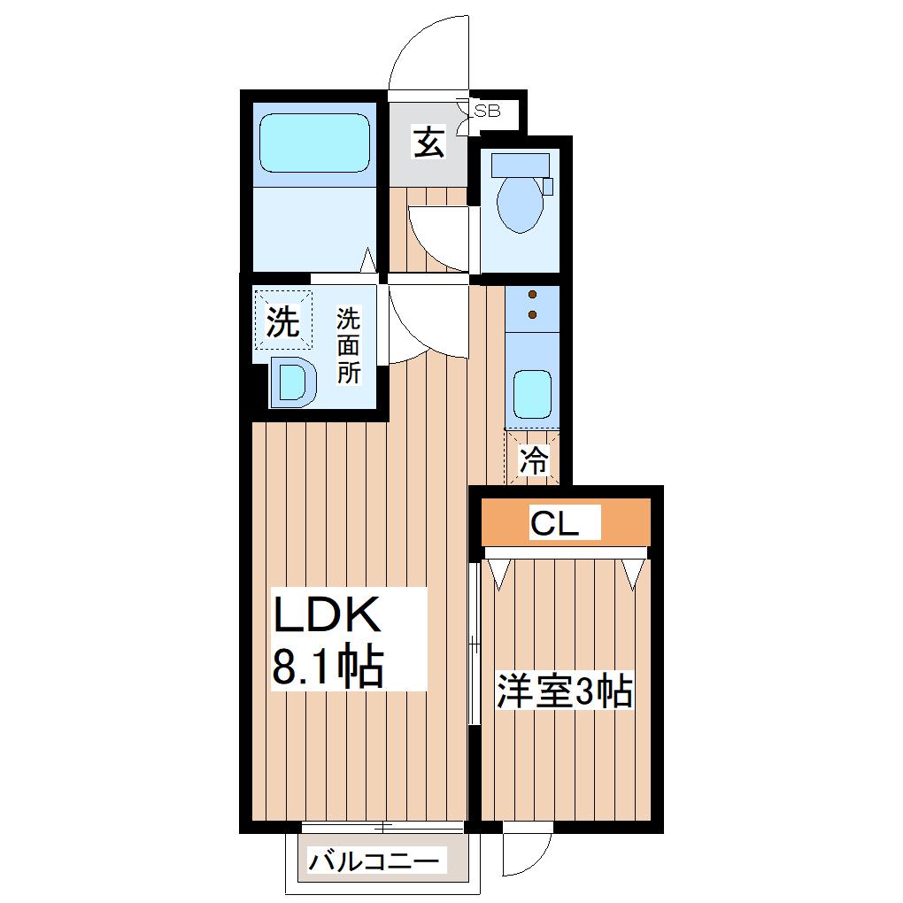 CASA TELA(1LDK/1階)の間取り写真