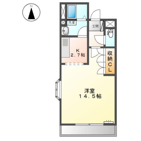 セントラルアパートメント(1K/3階)の間取り写真