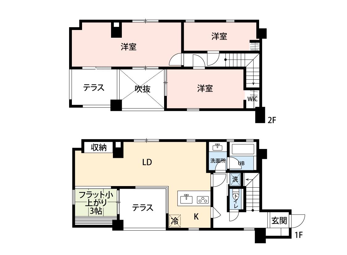 ATOK上町(3SLDK/2階)の間取り写真