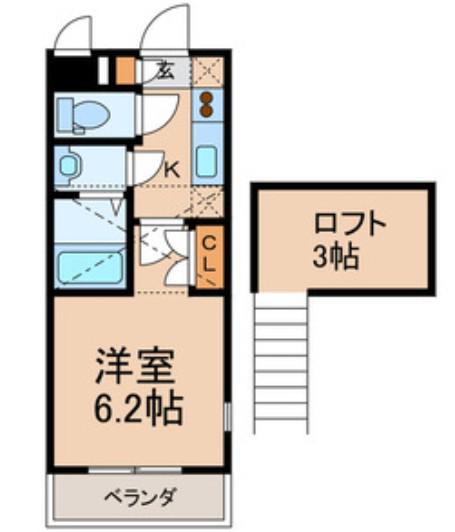 エステート新松戸24(1K/2階)の間取り写真