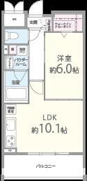 LE・SEL 上町台(1LDK/2階)の間取り写真