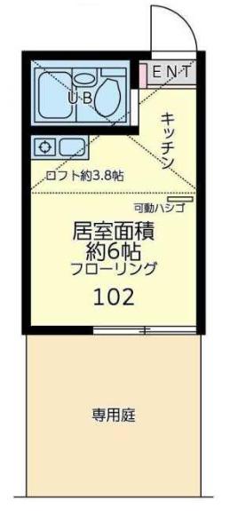 ユナイト黄金町エレーヌの杜(ワンルーム/1階)の間取り写真