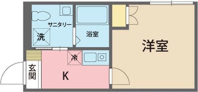 カインドネス所沢宮本町A棟(1K/1階)の間取り写真