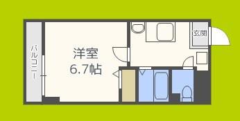 フローライト新大阪(1K/6階)の間取り写真