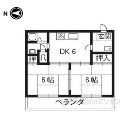 サンライブマンションⅠ(2DK/3階)の間取り写真