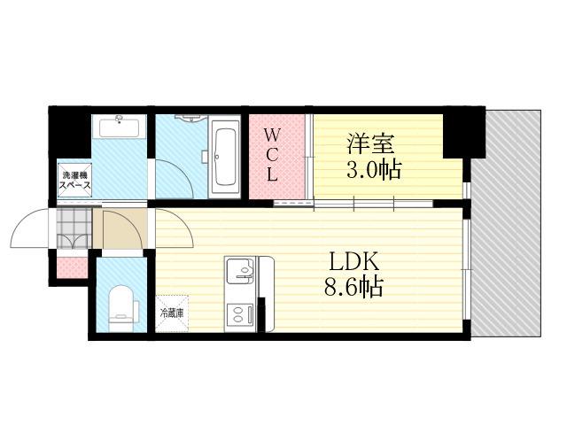 セレニテ新大阪グランデ シュッド(1LDK/13階)の間取り写真