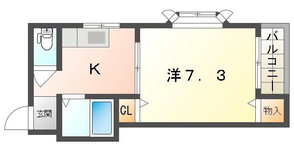 アウルズウッド大和田(1K/4階)の間取り写真