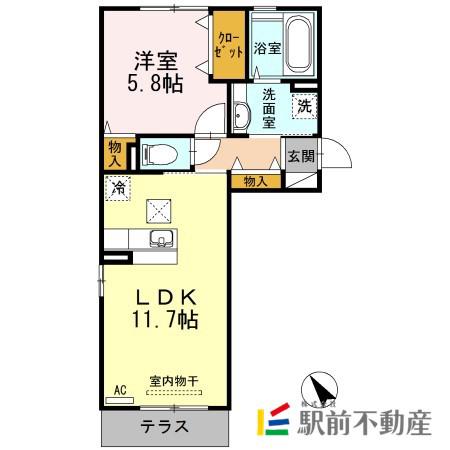 エスポワール・K(1LDK/3階)の間取り写真