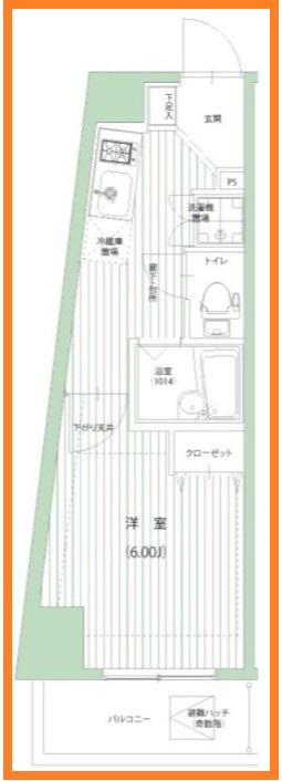 シンシティー本蓮沼ベルグレード(1K/8階)の間取り写真