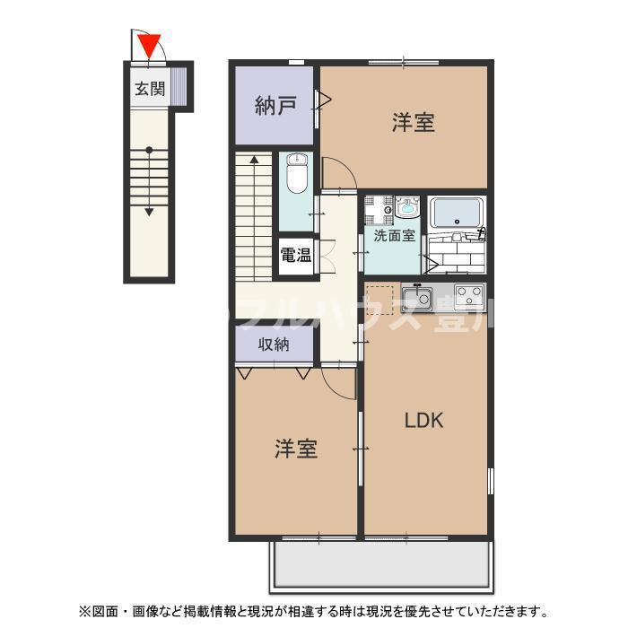 パーチェ A(2LDK/1階)の間取り写真