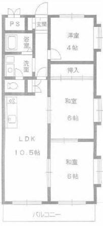 神明ハイツ(3LDK/3階)の間取り写真