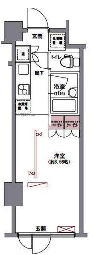 フィース神楽坂(1LDK/B1階)の間取り写真