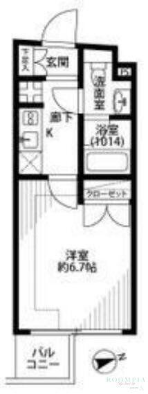 プレール・ドゥーク北新宿III(1K/1階)の間取り写真
