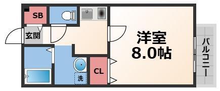 メゾン ドゥ 長瀬(1K/2階)の間取り写真