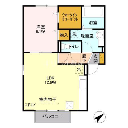 グランシャリオ(1LDK/1階)の間取り写真
