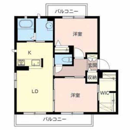パークアベニュー参番館(2LDK/3階)の間取り写真