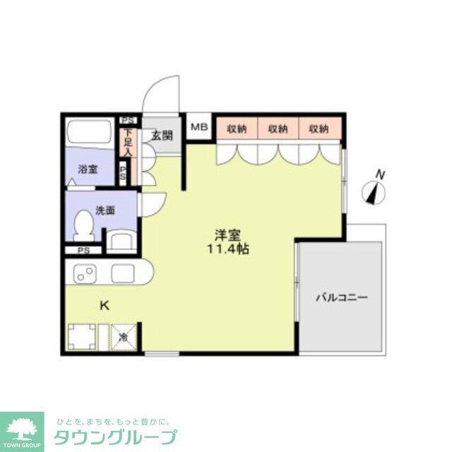N HAUS(ワンルーム/3階)の間取り写真