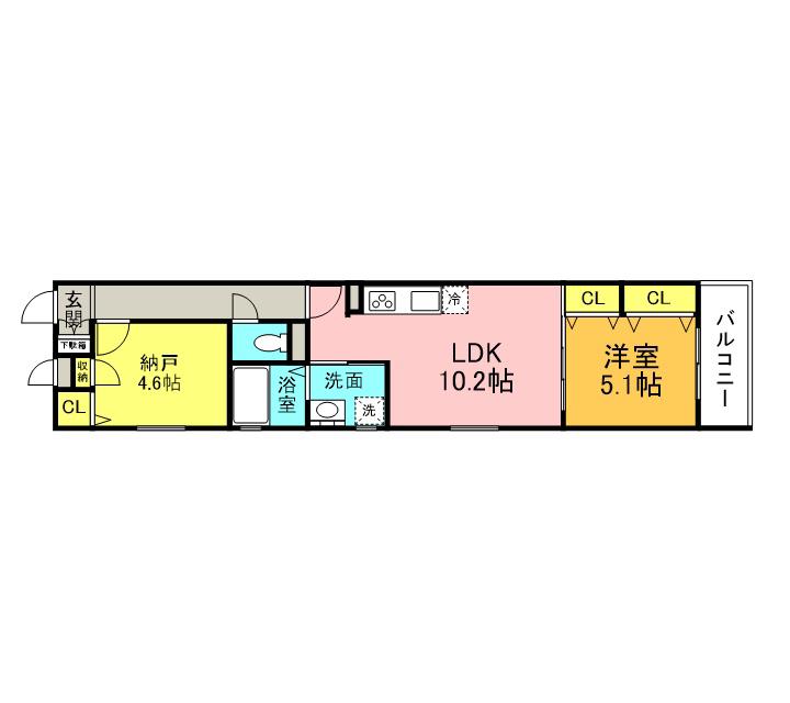 フォレストクリエオーレ壱番館(1SLDK/3階)の間取り写真