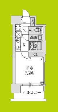 スプランディッド堺東DUE(1K/3階)の間取り写真
