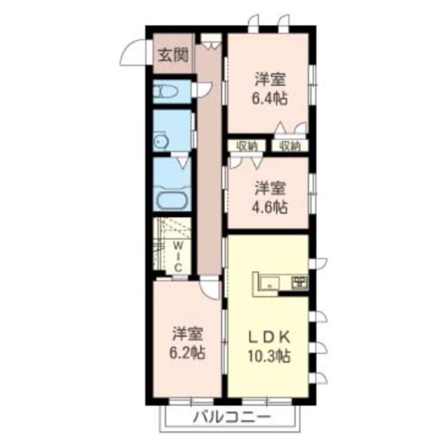 ラフィーネ元町(3LDK/2階)の間取り写真