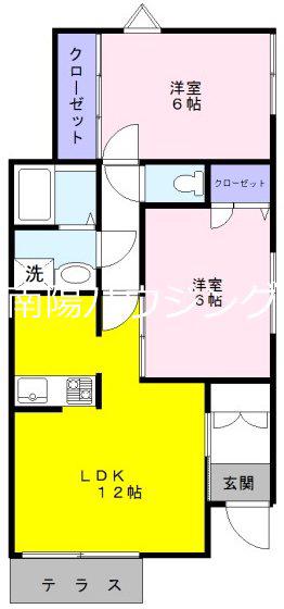 京王線 上北沢駅 徒歩13分 2階建 築10年(2LDK/1階)の間取り写真