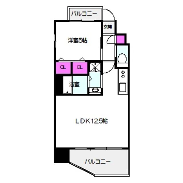プレジオ玉造(1LDK/5階)の間取り写真