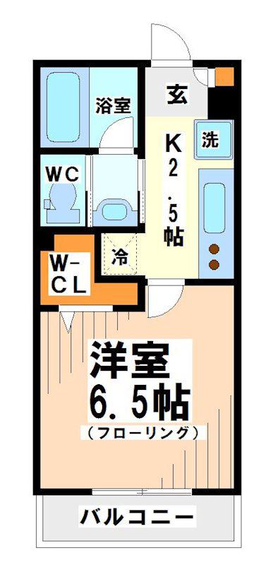ベルフォーレ経堂(1K/1階)の間取り写真