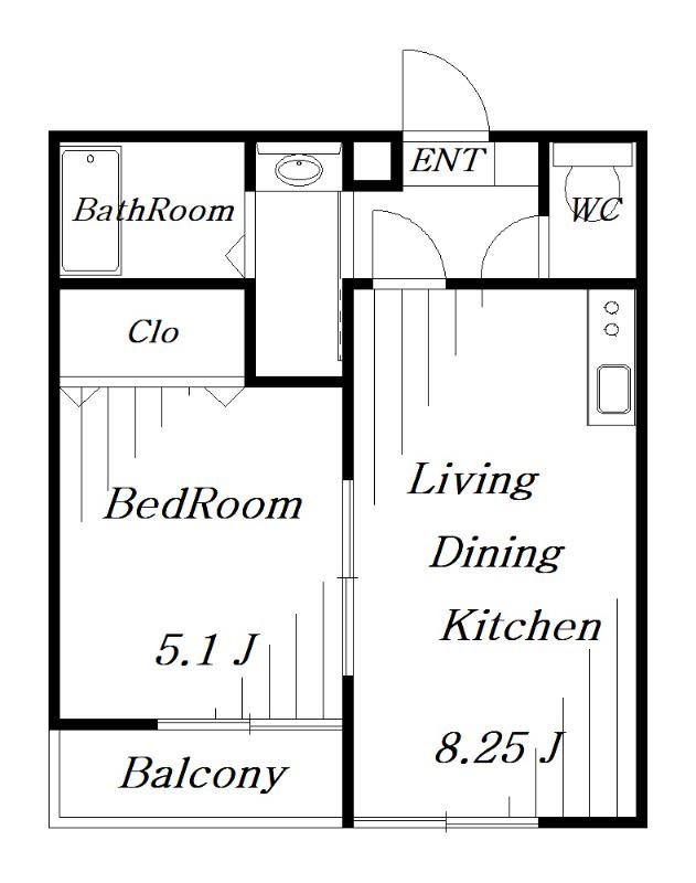 LA・ROOM(1LDK/3階)の間取り写真