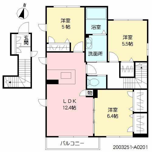 シャーメゾンクレスト(3LDK/2階)の間取り写真