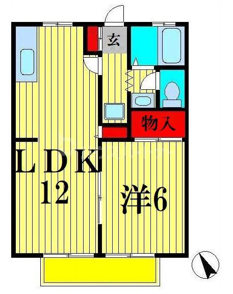 フロイディハイツ(1LDK/2階)の間取り写真