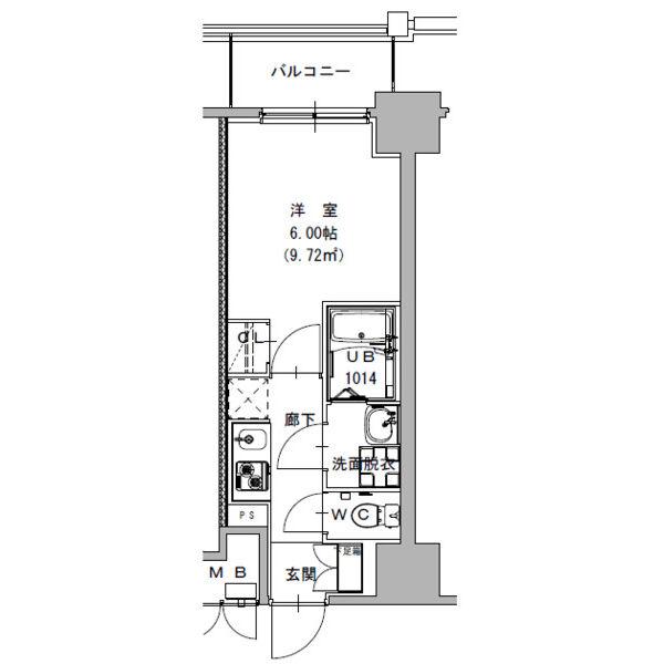 S-RESIDENCE植田ASOLEA(1K/9階)の間取り写真