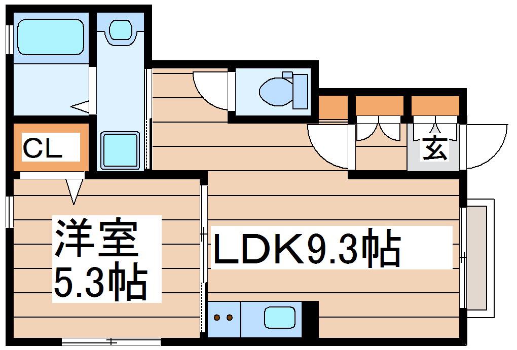 リブレストII(1LDK/1階)の間取り写真