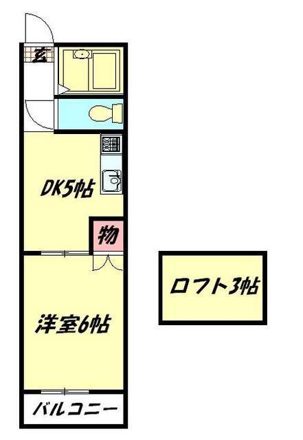 ルーブル(1DK/1階)の間取り写真