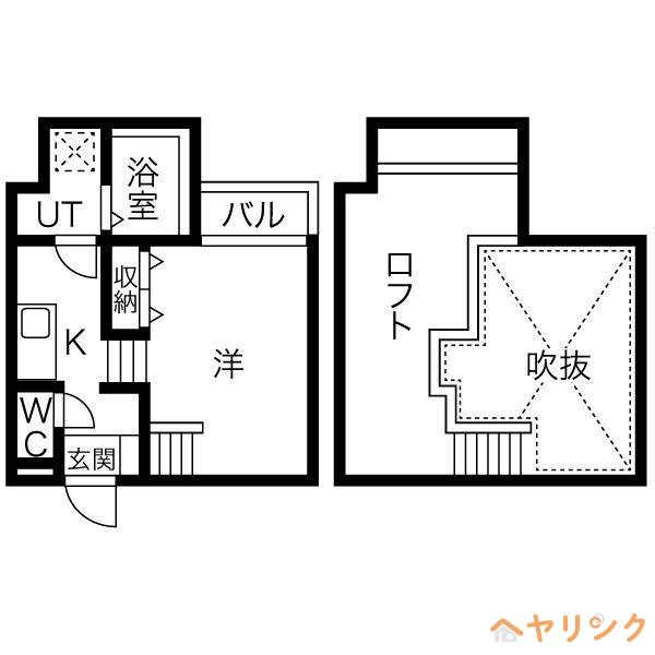 CREO庄内通六番館(1K/2階)の間取り写真