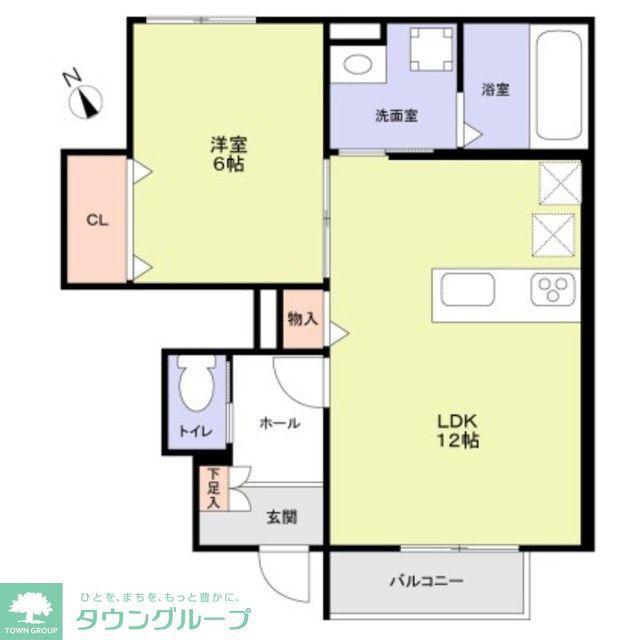 グランプレイス越谷(1LDK/1階)の間取り写真