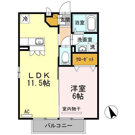 ルミエールIII(1LDK/2階)の間取り写真