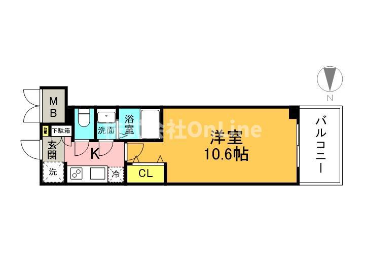 スプランディッド京橋イースト(1K/3階)の間取り写真