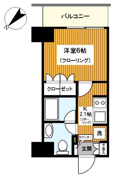CITY LUX TOBE(1K/7階)の間取り写真