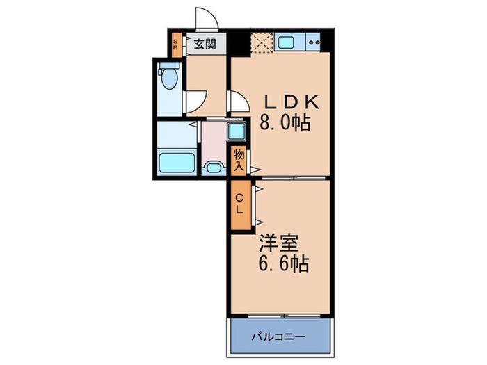 アルグラッド梅田ウエスト(1LDK/14階)の間取り写真