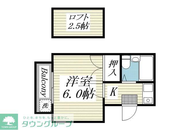 ゼフィランサス衣笠(1K/1階)の間取り写真