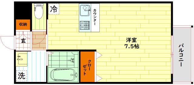 REVITA KYOBASHI(ワンルーム/3階)の間取り写真