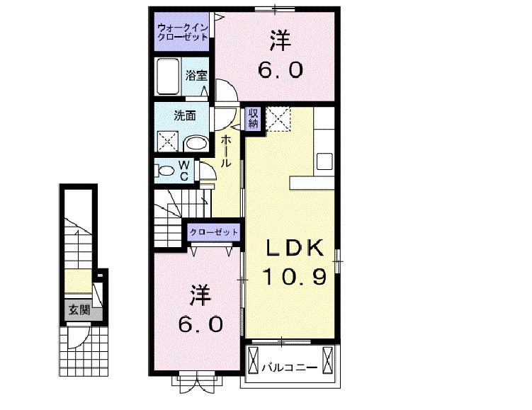 アイレジデンス I番館(2LDK/2階)の間取り写真