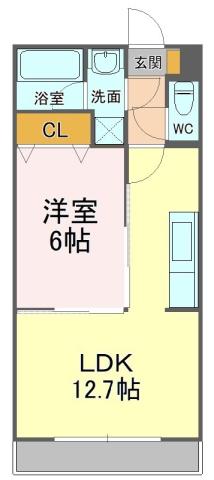 CHARMANT(1LDK/3階)の間取り写真
