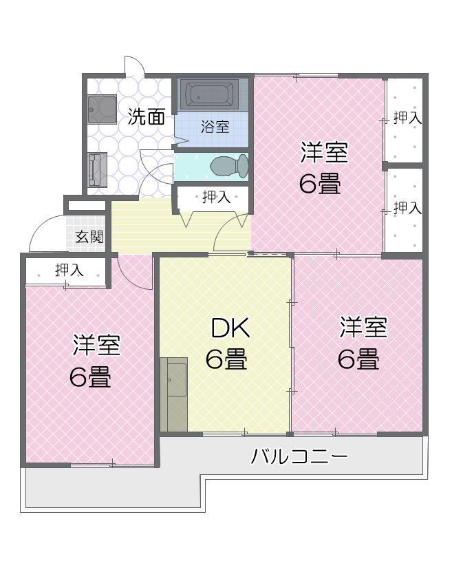 ハイツKODAII(3DK/2階)の間取り写真