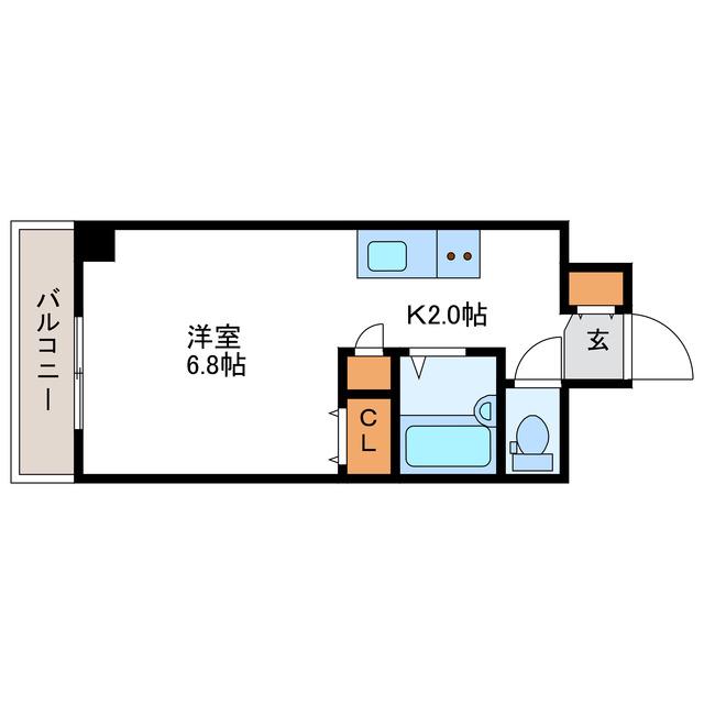 メゾンクレスト北大前II(1K/3階)の間取り写真